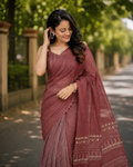 Royal Wine Chanderi Saree