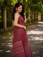 Royal Wine Chanderi Saree