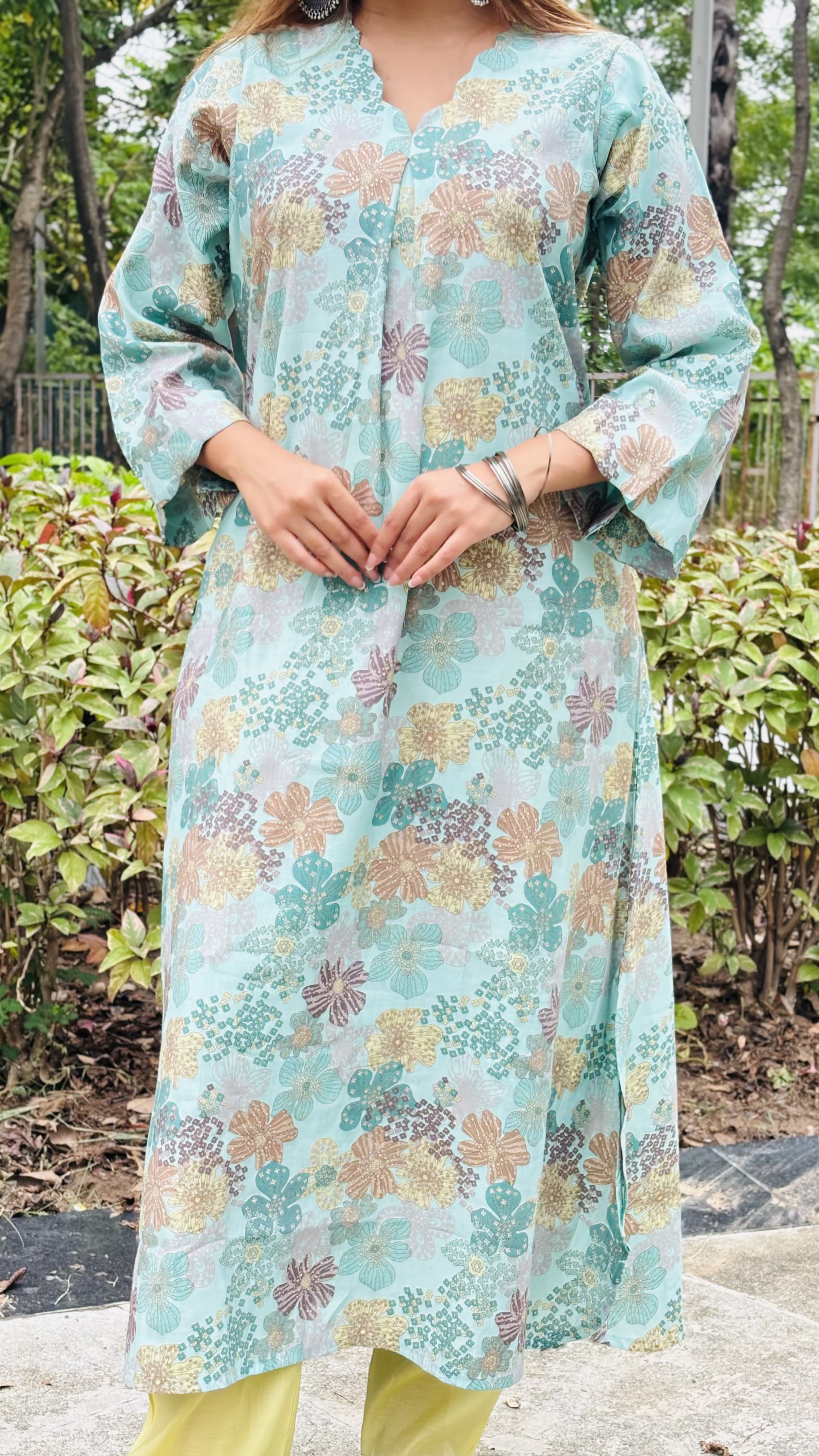 Mint Blossom Kurta Set