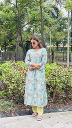 Mint Blossom Kurta Set